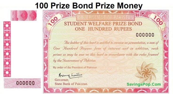 100 Prize Bond Prize Money
