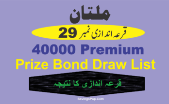 40000 Premium Prize Bond Draw List