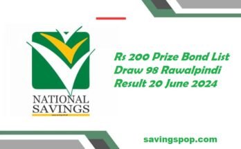 Rs 200 Prize Bond List Draw 98 Rawalpindi Result 20 June 2024