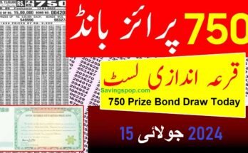 750 Prize Bond Draw Today