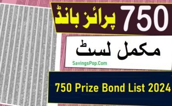 750 Prize Bond List 2024