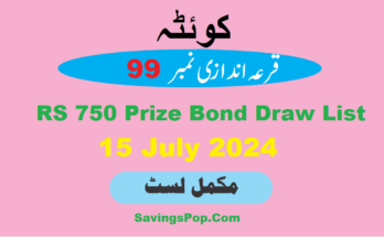 RS 750 Prize Bond Draw List