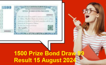 1500 Prize Bond Draw 99 Result 15 August 2024