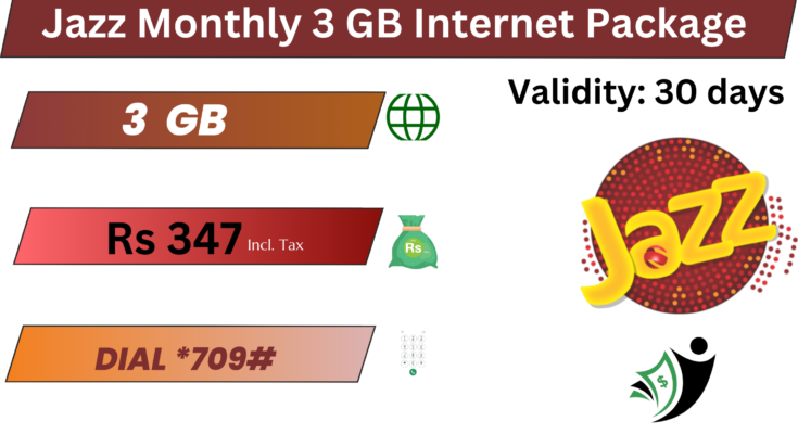 Jazz Monthly 3 GB Internet Package