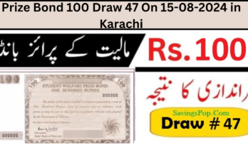 Prize Bond 100 Draw 47 On 15-08-2024 in Karachi