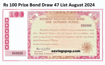 Rs 100 Prize Bond Draw 47 List August 2024