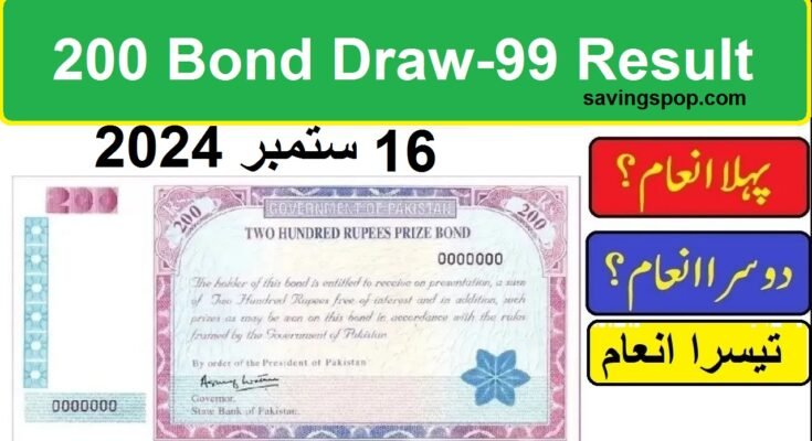 200 Bond Draw-99 Result List on 16 September 2024 at Peshawar