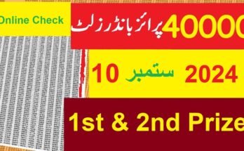 40000 Prize Bond Result 10 September 2024