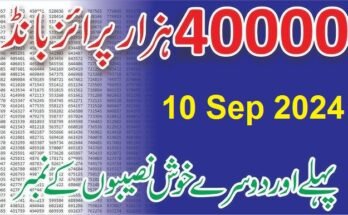 Prize Bond RS 40000 Draw 30 on 10-Sep-2024 in Lahore