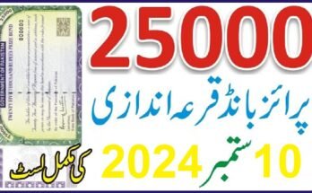 Rs 25000 Prize Bond 10 September 2024