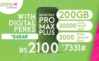 Zong Monthly Pro Max Plus Offer