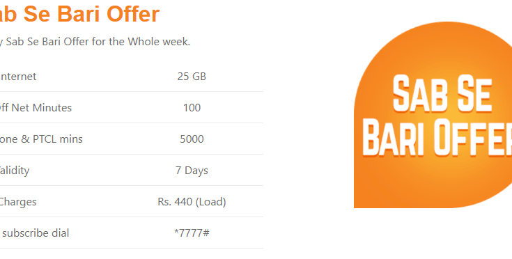 Ufone Sab Se Bari Offer