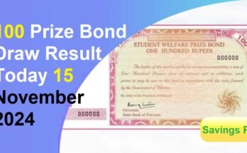 100 Prize Bond Draw Result Today 15 November 2024