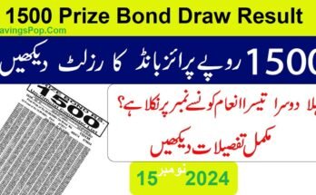 1500 Prize Bond Draw Result Complete List Today