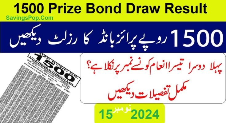 1500 Prize Bond Draw Result Complete List Today