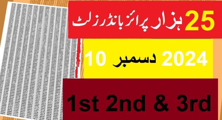 25000 Prize Bond Result 10 December 2024