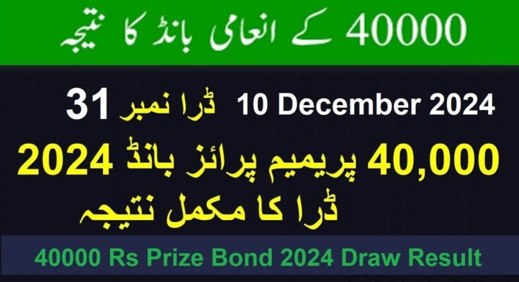 40000 Rs Prize Bond 2024 Draw Result