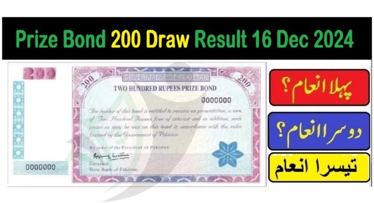 Prize Bond 200 Draw Result 16 Dec 2024