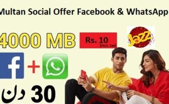 Jazz Multan Social Offer Facebook & WhatsApp